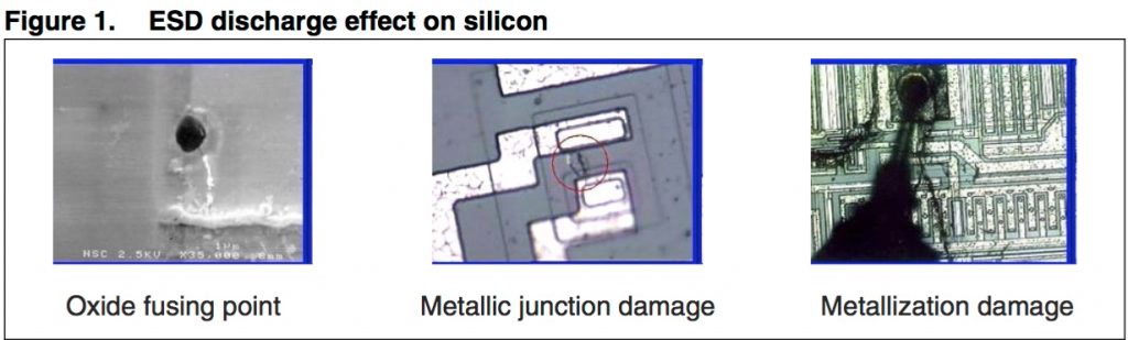 Damages of an ESD on Silicon