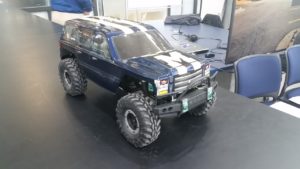 The remote-controlled car fully assembled