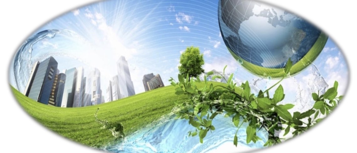 Stock image of elements under a fisheye lens