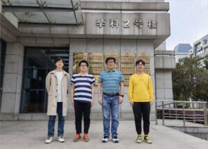 From left to right: Chengrui Tian, Junzhe Gu, Jianjun Zhuang（Professor), Shangqing Ma