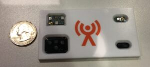 The optical module from Valencell, for wristband on the left and earbuds on the right (Click to Enlarge)