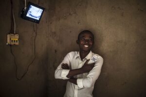 A MeshPower board powering a customer's TV