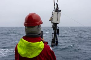 Launching a float at sea