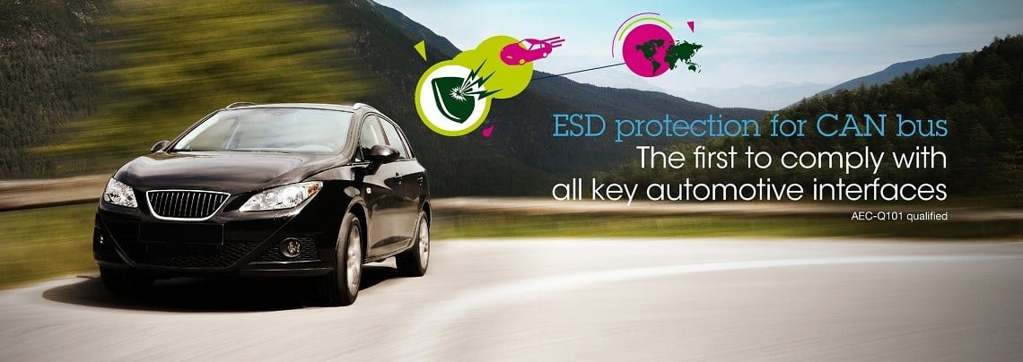 A car using ESD protection for CAN bus
