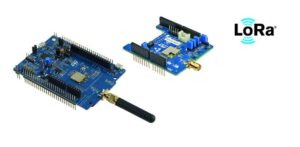 The B-L072Z-LRWAN1 (left) and I-NUCLEO-LRWAN1 (right)