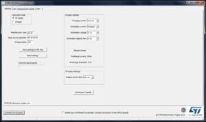 The graphical interface for the STEVAL-ISB038V1 (Click to Enlarge)