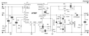 The A7987 in a positive buck-boost topology