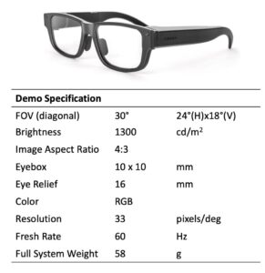 ST's AR glasses and their specifications