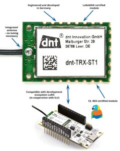 The dnt-TRX-ST1 on top and the LoRIS-BM-TRX1 at the bottom
