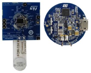 STEVAL-ISB038V1 with the STWLC04 demo board (left) and STWBC-WA demo board (right) (Click to Enlarge)