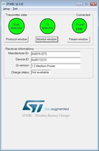 The Graphical User Interface (GUI) of the STSW-STWBCGUI