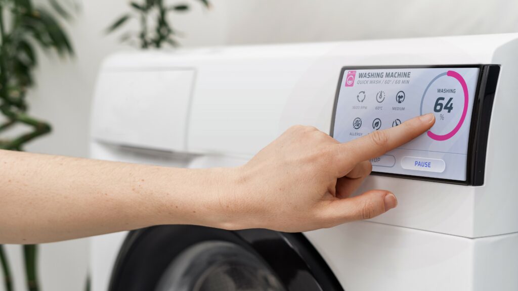 A touch graphical interface on a washing machine