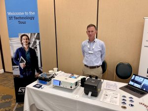 Blue Clover's booth showcasing the PLT-300A at an ST Technology Tour