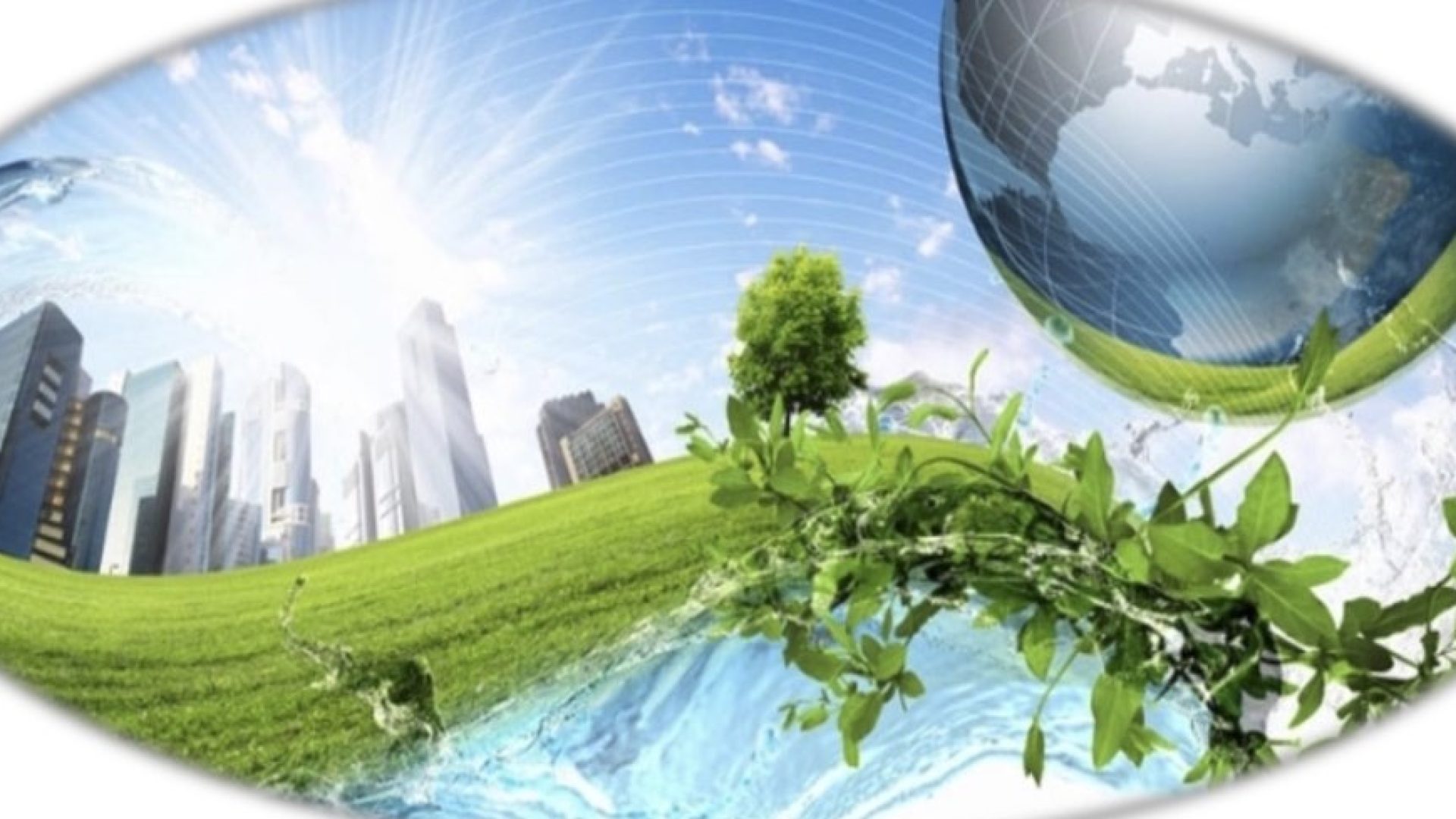 Stock image of elements under a fisheye lens