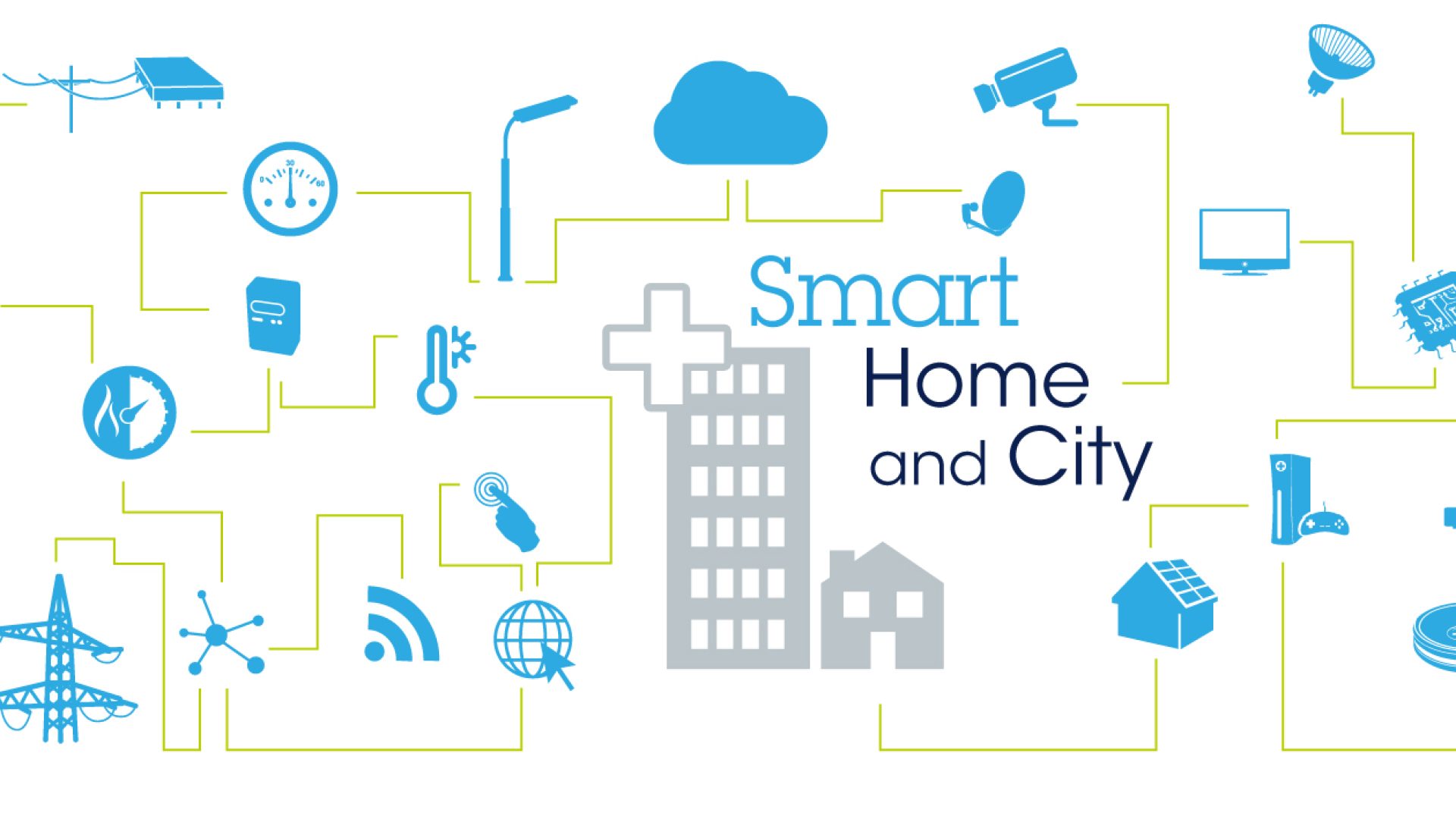 Smart city and home illustration