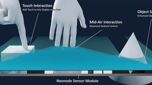 A neonode sensor detecting fingers and objects