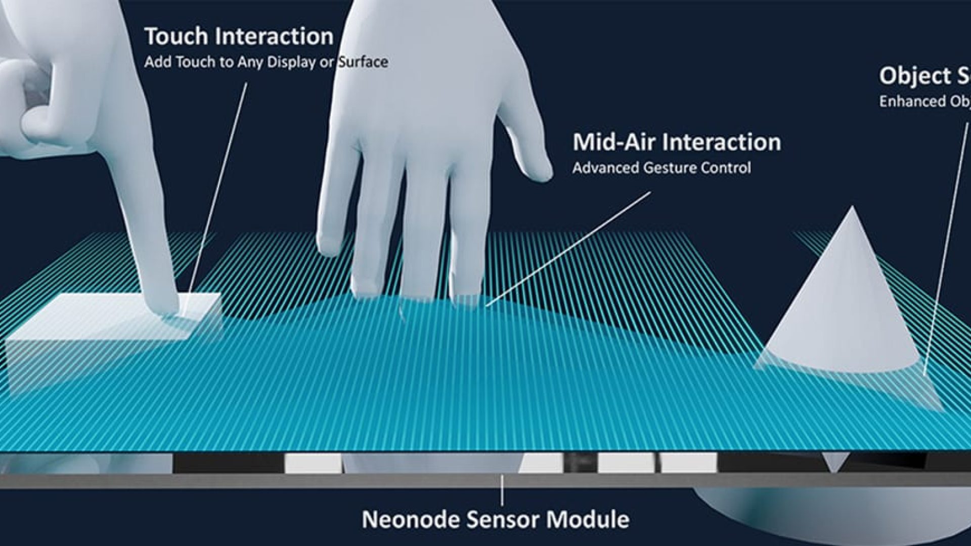 A neonode sensor detecting fingers and objects