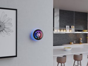 A thermostat using a rotary display like the one in our entry-level graphics demo.
